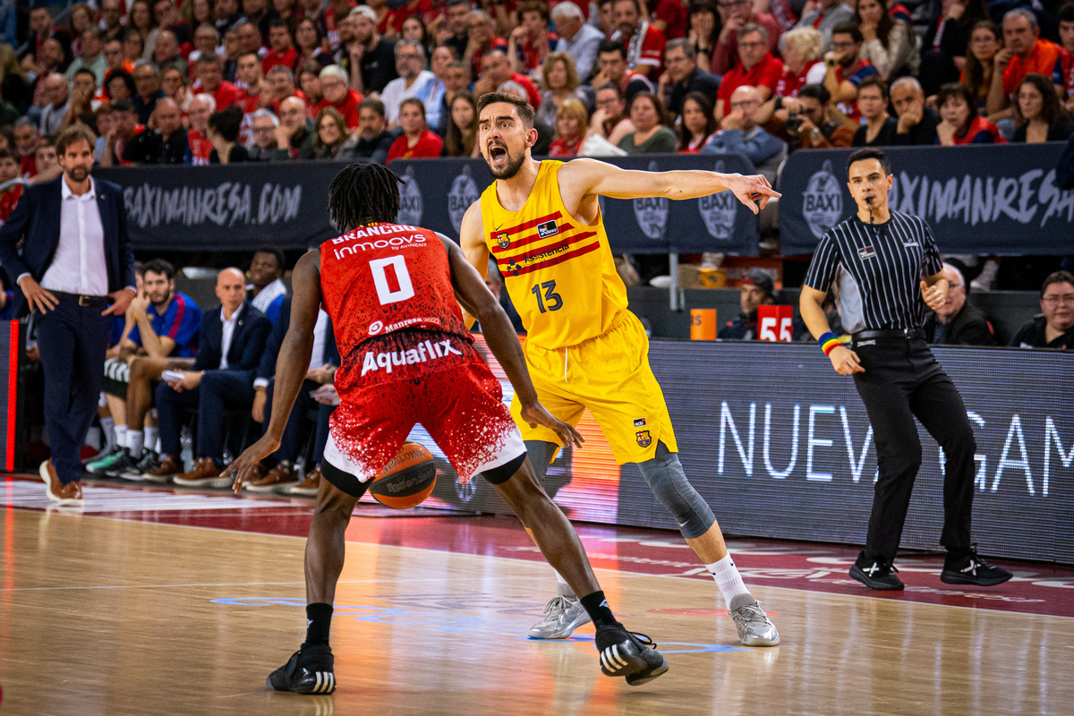 El Barça en un partido contra el Manresa