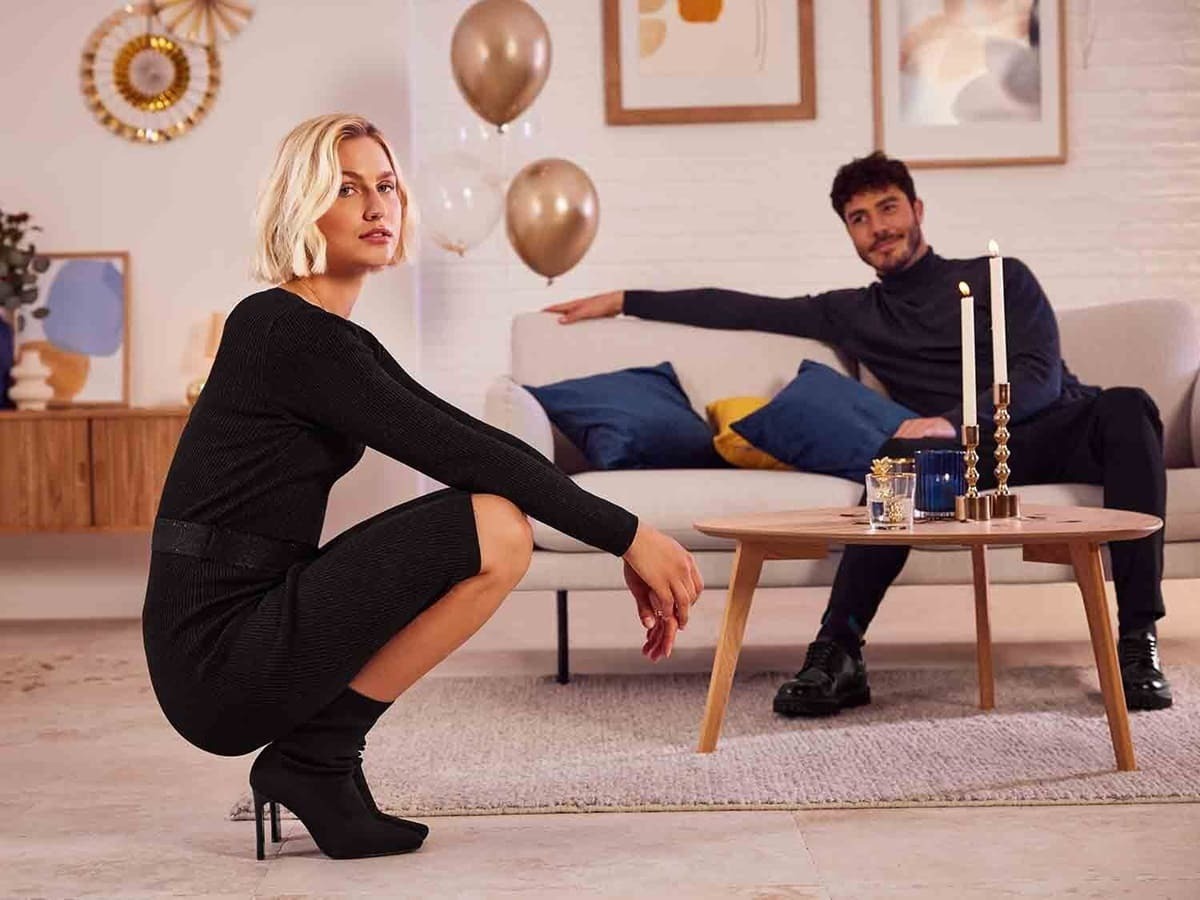 Vestido de fiesta de punto de canalé de Lidl