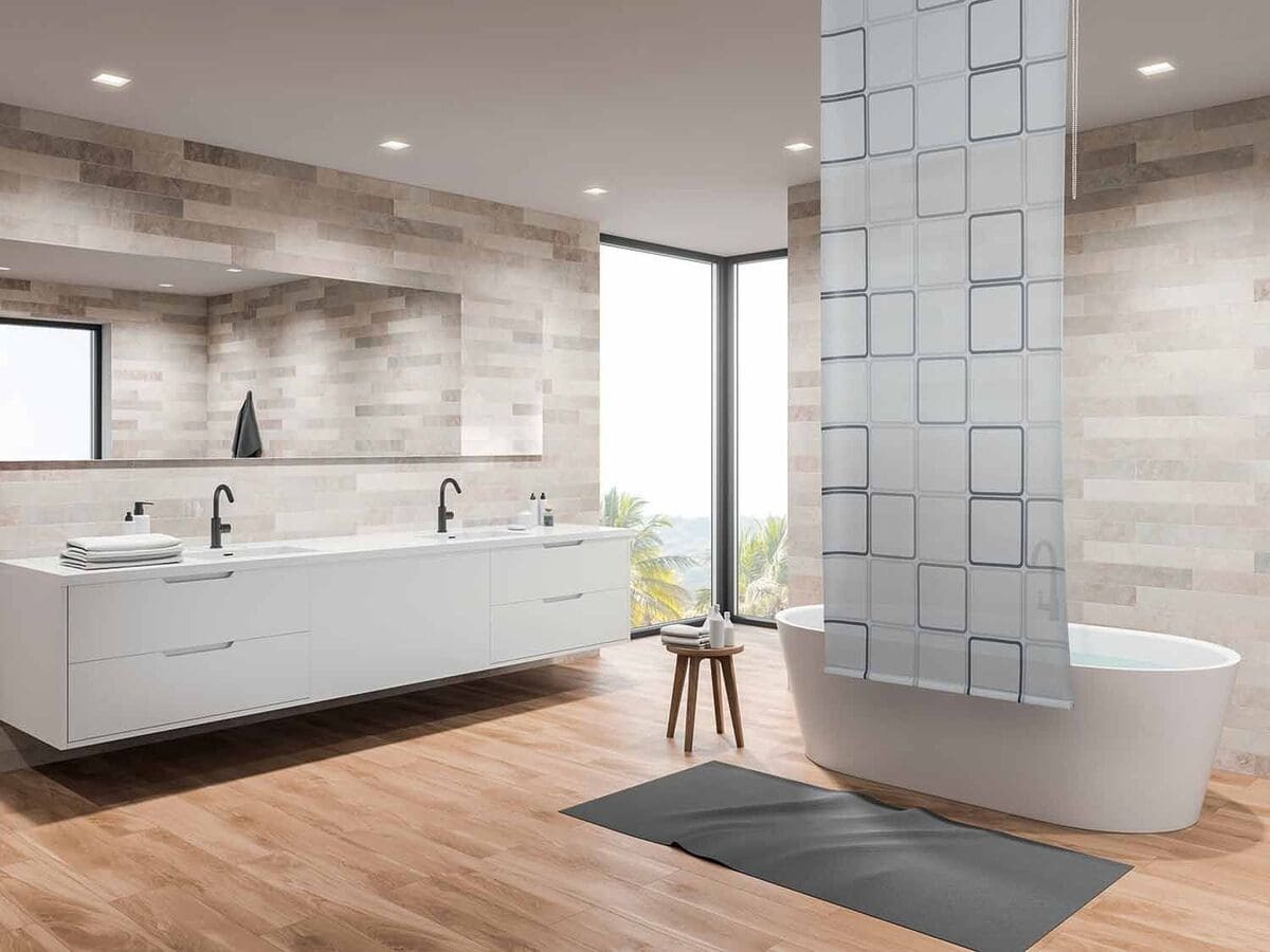 Estor enrollable de ducha