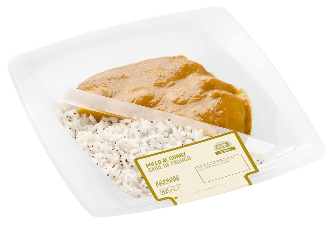 Pollo al curry con arroz basmati