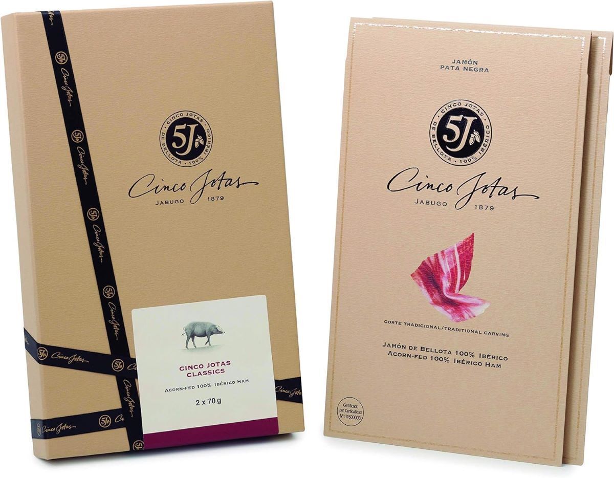 1 sobre de Jamón Bellota 100% Ibérico 5J + 1 sobre de Paleta Bellota de Cinco Jotas