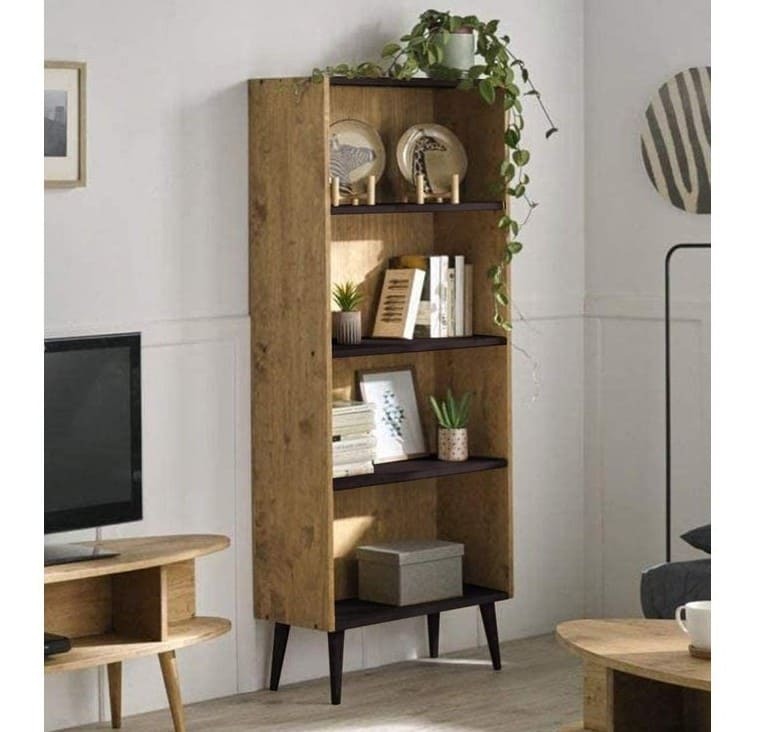 Estantería Con Baldas Diseño Vintage, Fabricado En Madera Maciza Natural de Carrefour