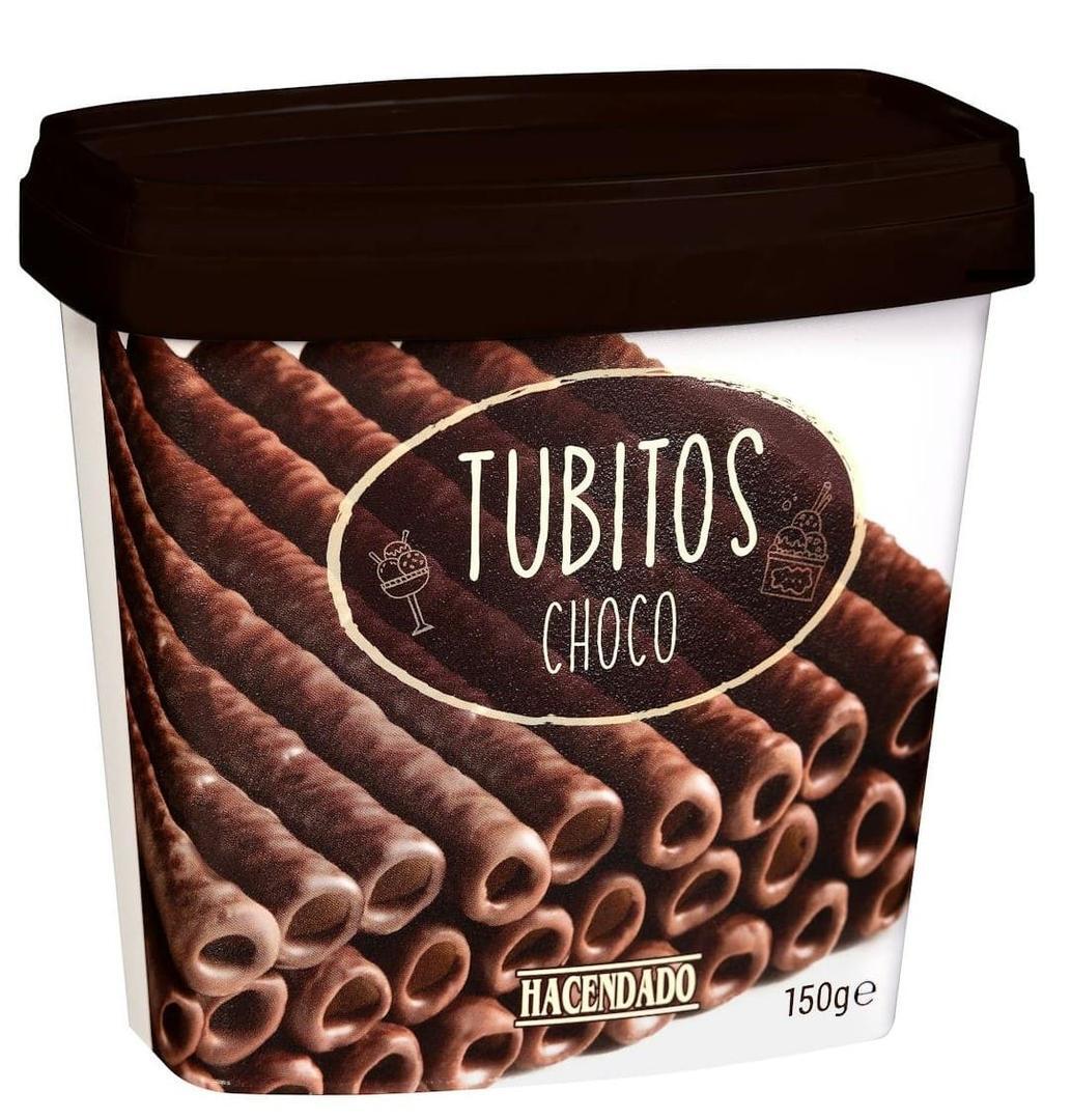 Tubitos bañados de chocolate negro