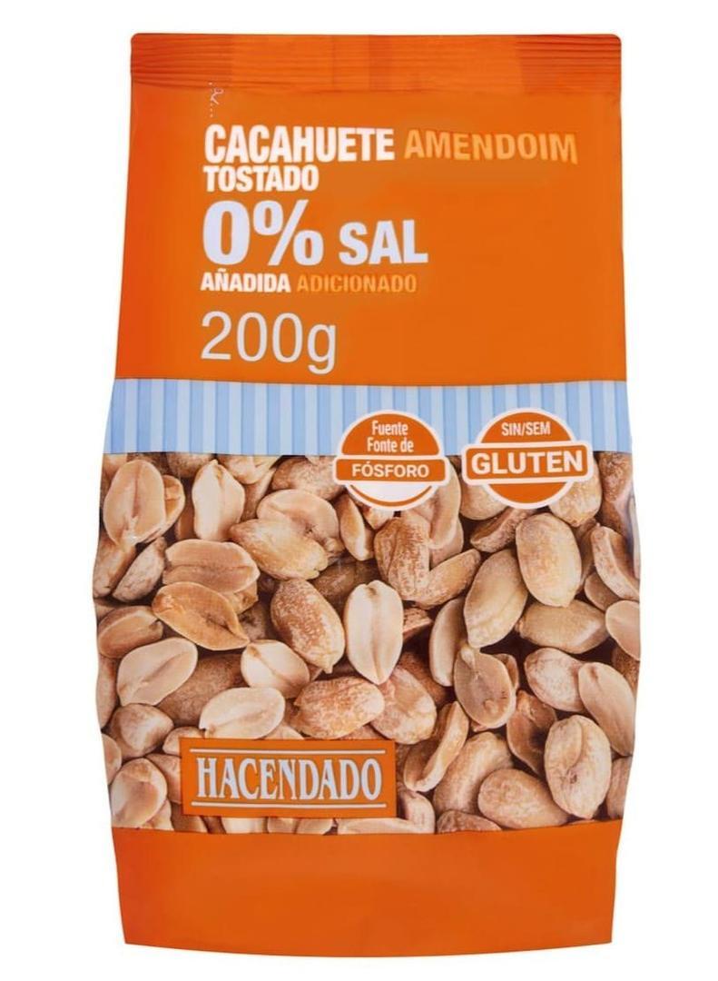 Cacahuete tostado y pelado 0 sal añadida