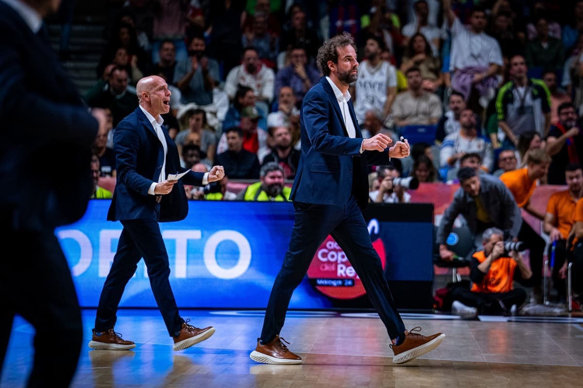 Roger Grimau durante el Real Madrid 96-85 FC Barcelona de la final de la Copa del Rey de baloncesto