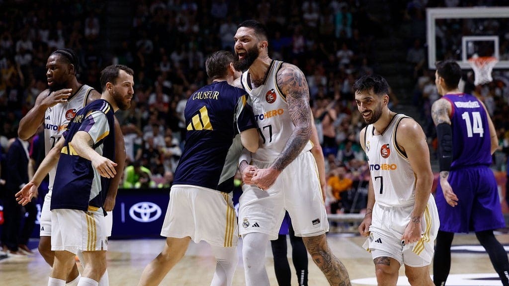Vincent Poirier en el Real Madrid 96-85 FC Barcelona de la final de la Copa del Rey de baloncesto en Málaga
