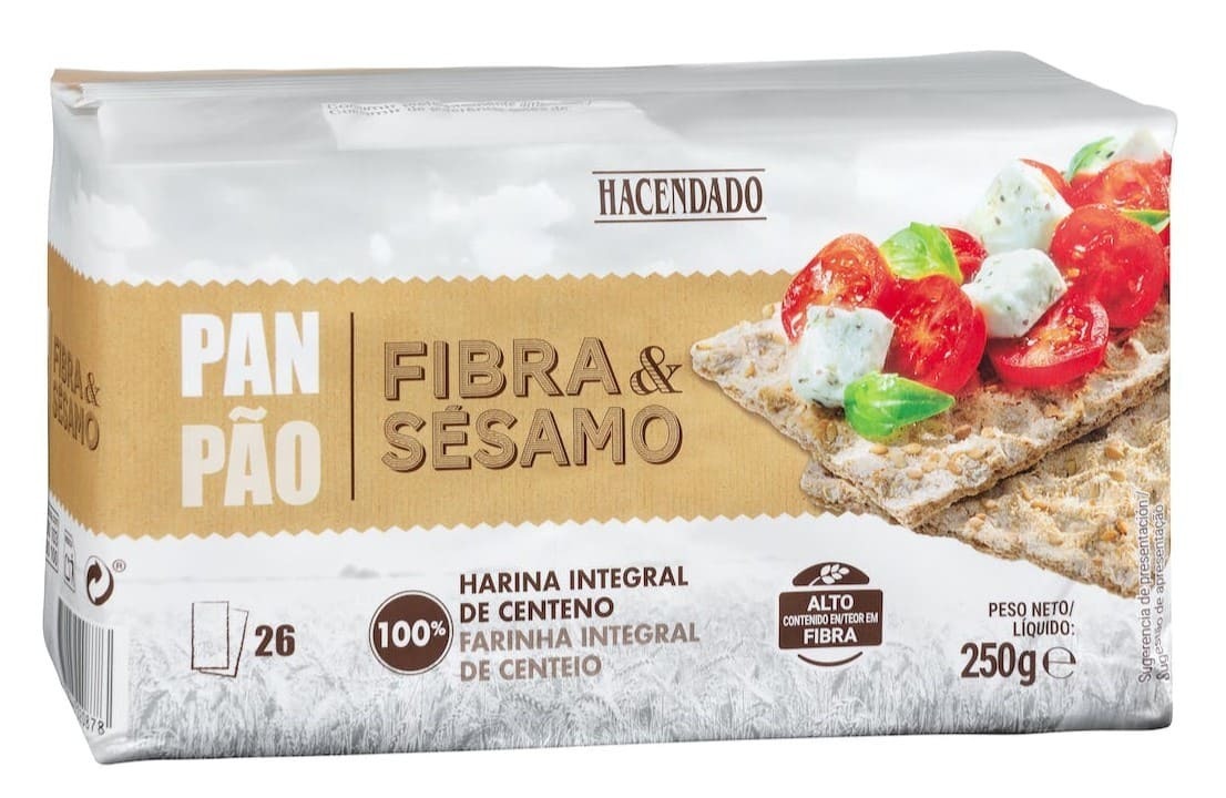 Pan de fibra y sésamo Hacendado