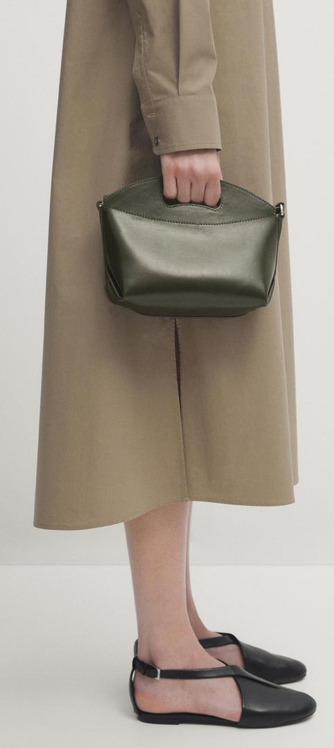 Bolso mini bandolera de piel napa