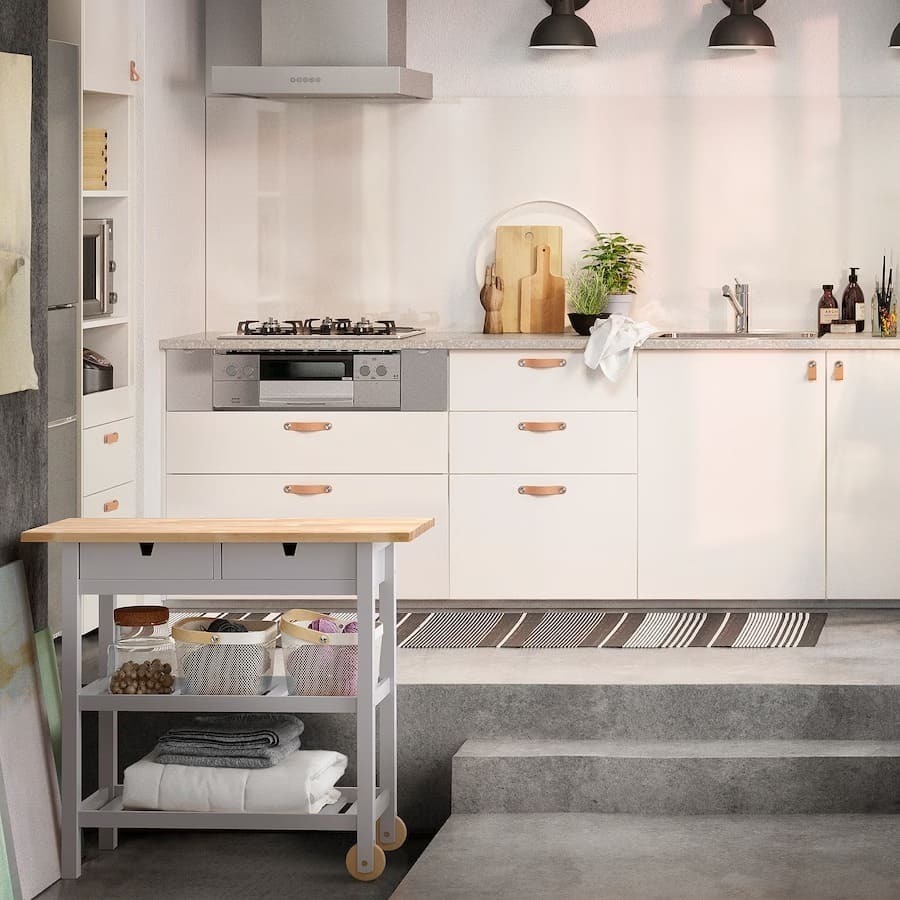 El carrito de abedul de color gris FÖRHÖJA de Ikea