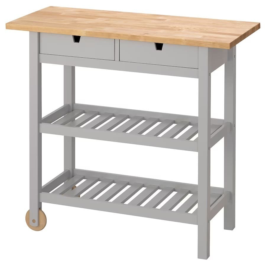 El carrito de abedul de color gris FÖRHÖJA de Ikea