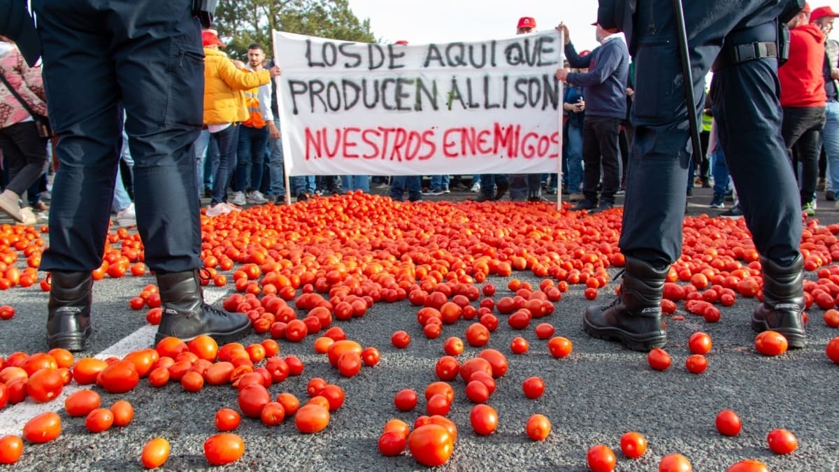Una de las recientes protestas llevadas a cabo por los agricultores