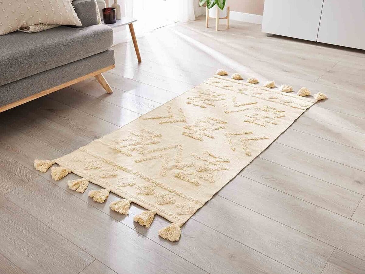 La alfombra de algodón de color beige de Lidl