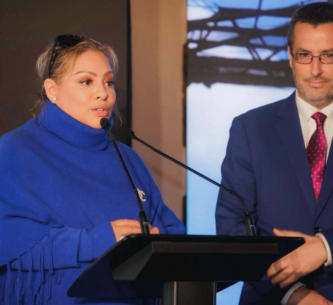 Yeidy Ramírez, presidenta de DEXTER, durante el evento en el Campo de Gibraltar