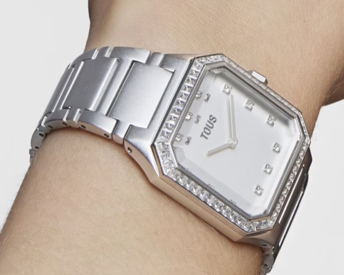Reloj analógico con brazalete de aluminio y zirconitas de Tous