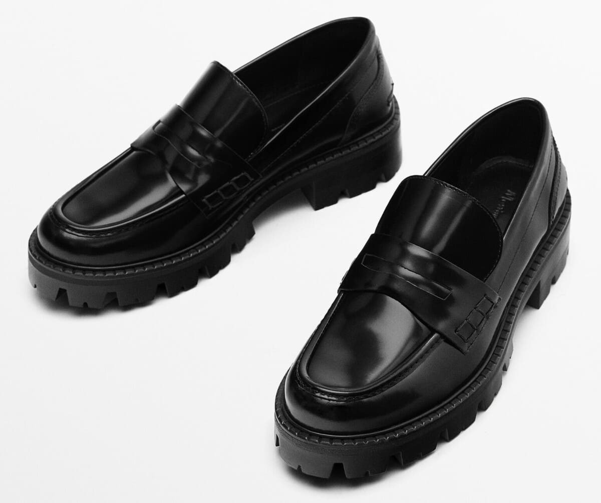 Mocasines de piel con suela track