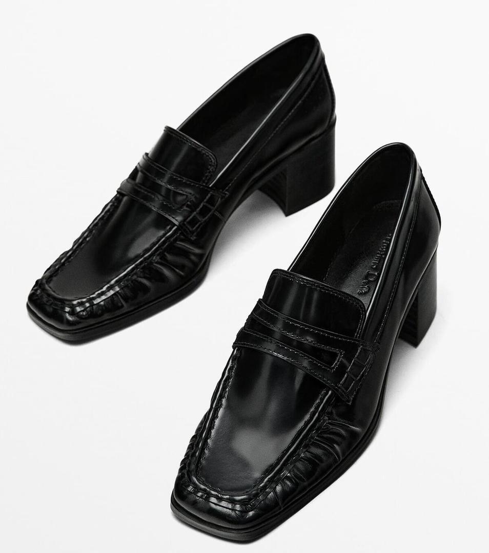 Mocasines de tacón con puntera cuadrada