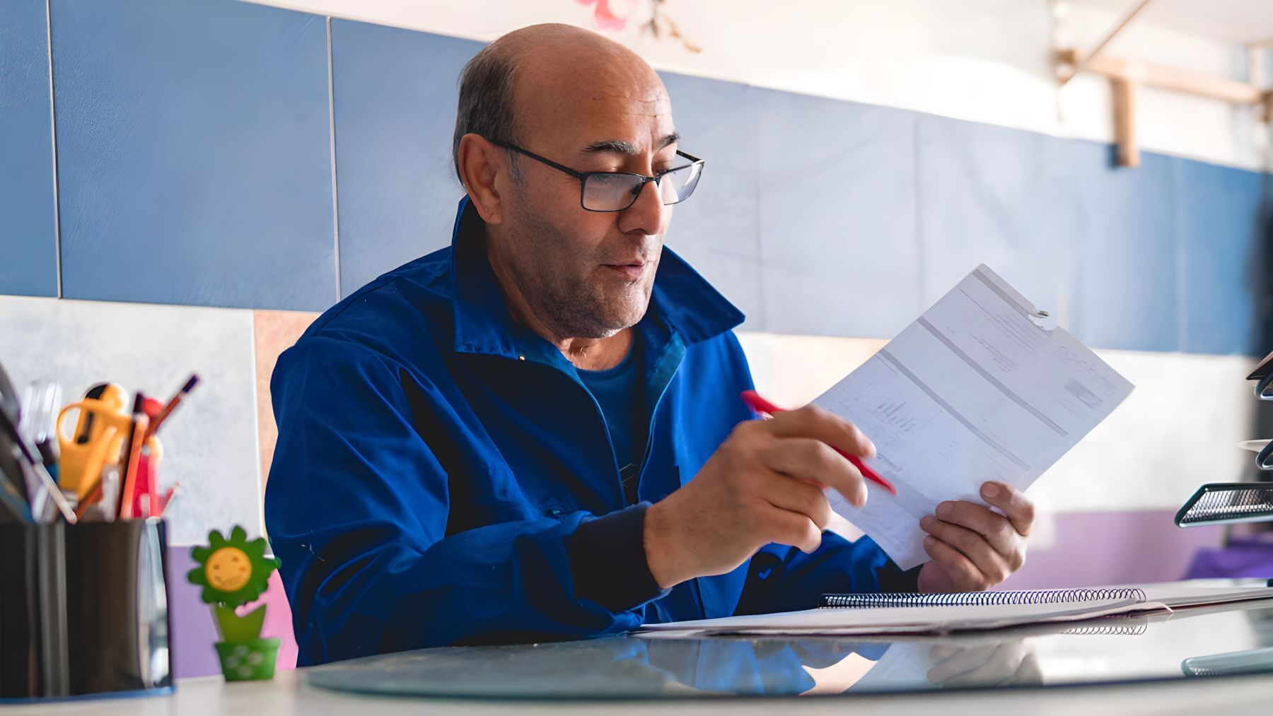 Pensionista revisa su pensión por jubilación de la Seguridad Social