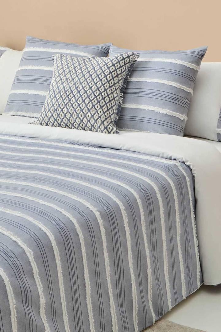 Funda nórdica de rayas con textura