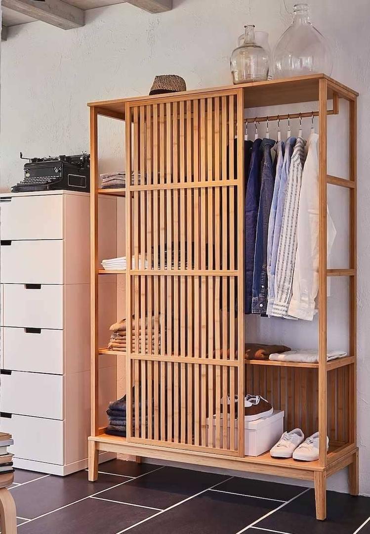 NORDKISA Armario abierto puerta corredera bambú de Ikea