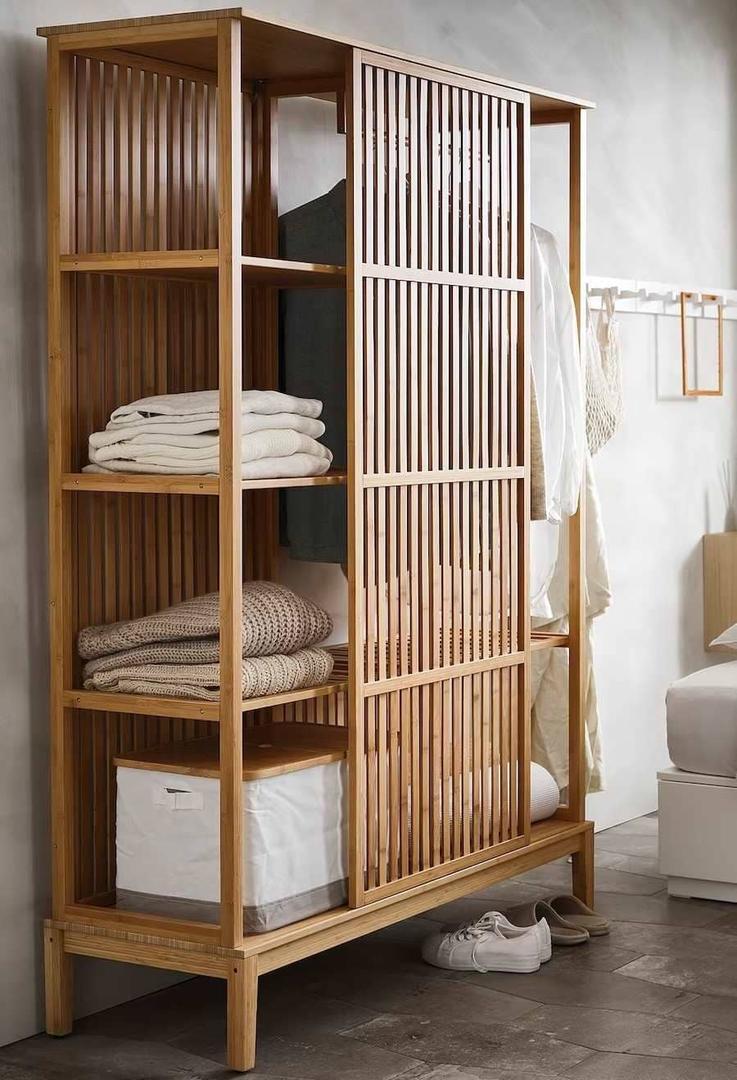 NORDKISA Armario abierto puerta corredera bambú de Ikea