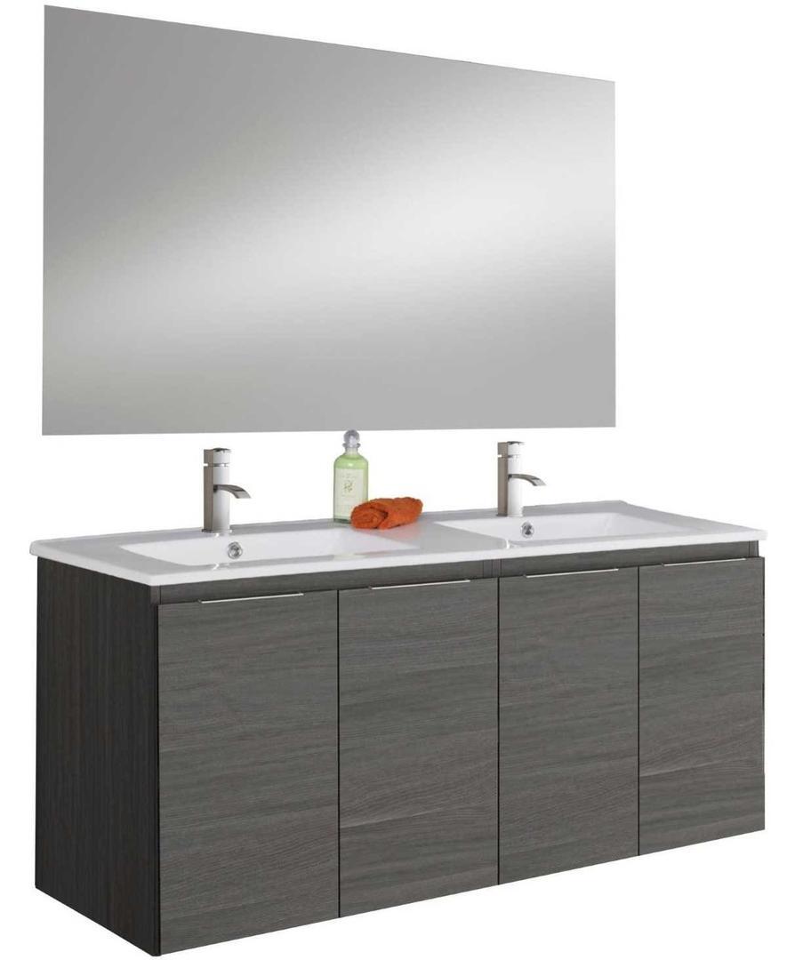 Mueble de baño con lavabo y espejo Prima grafito de Leroy Merlin