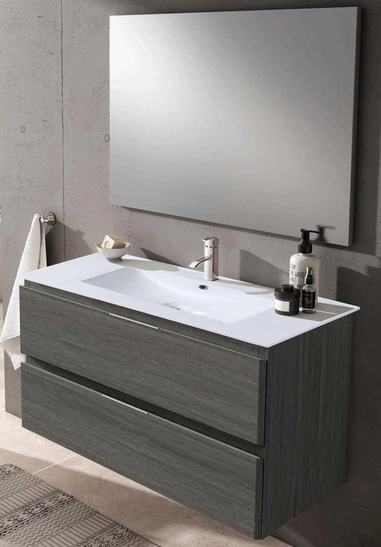 Mueble de baño con lavabo y espejo Prima grafito de Leroy Merlin
