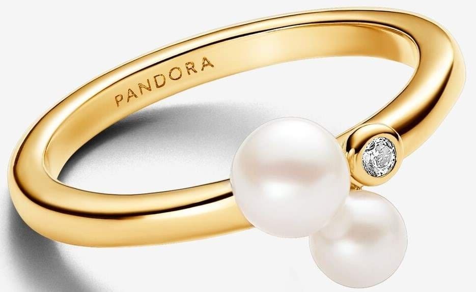 Anillo Dúo de Perlas Cultivadas de Agua Dulce de Pandora