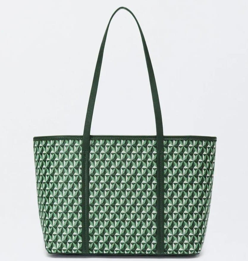 Bolso de hombro estilo shopper con estampado geométrico