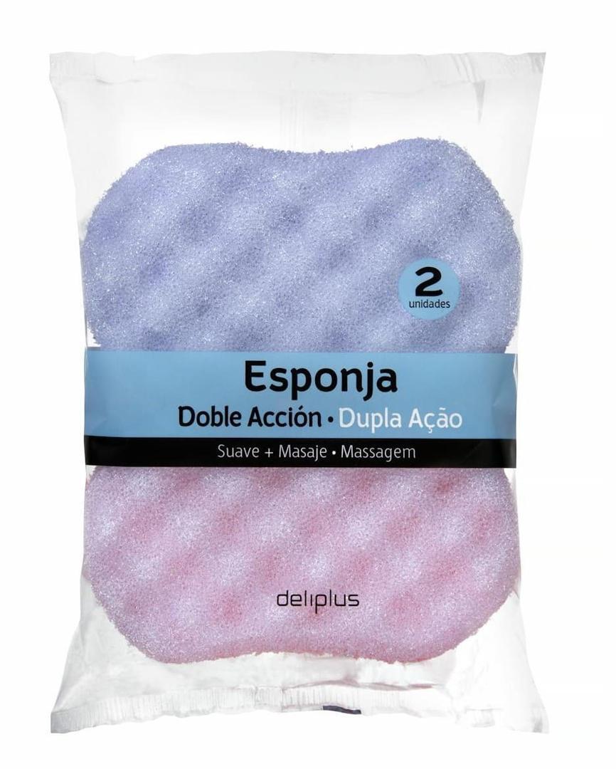 Esponja de baño doble acción suave masaje