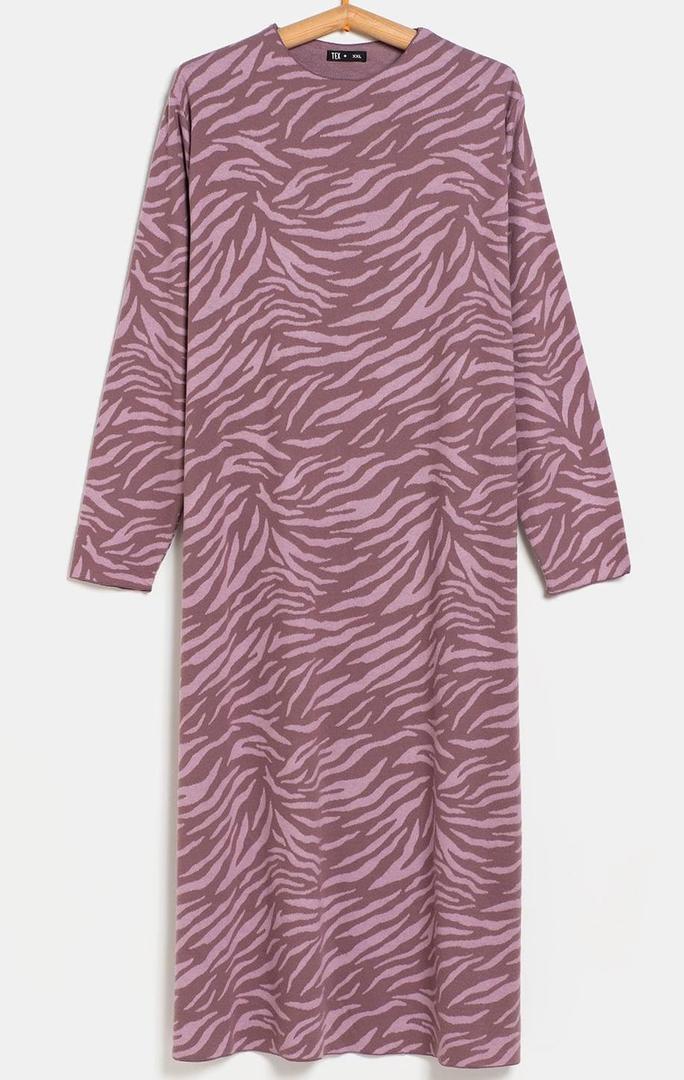 Vestido midi de punto animal print de TEX en Carrefour