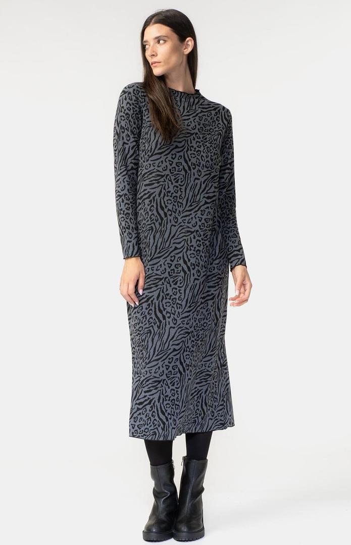 Vestido midi de punto animal print de TEX en Carrefour