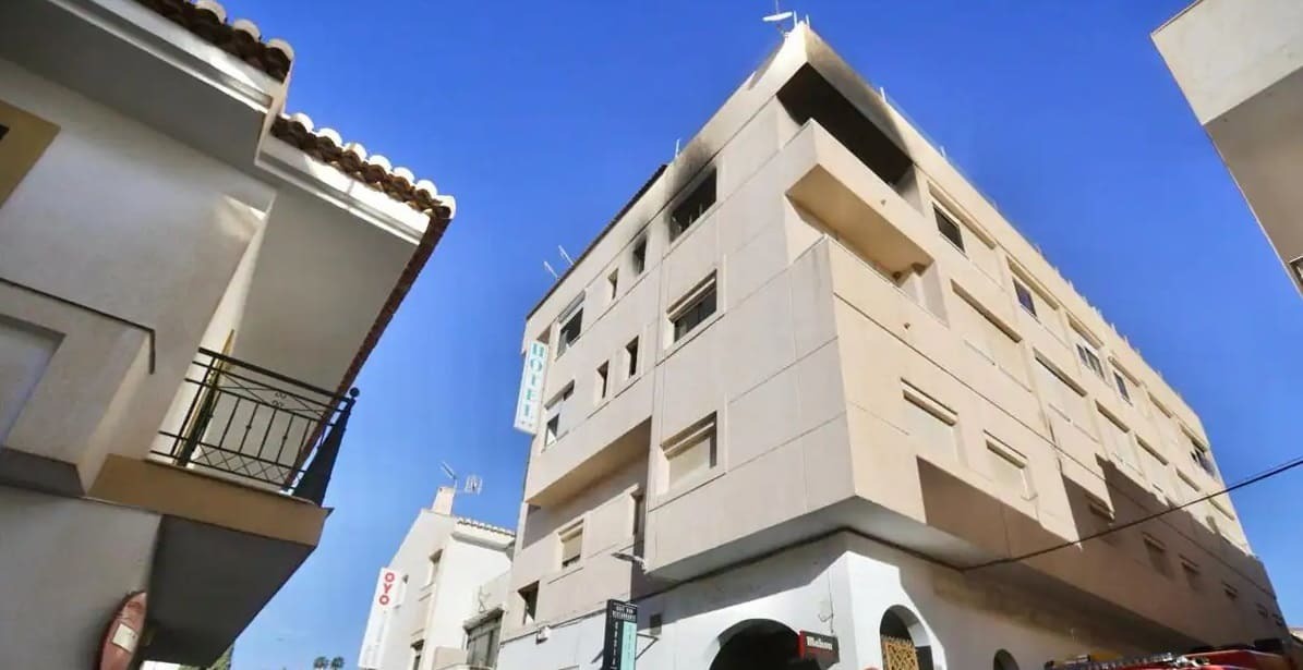 El hotel en el que se produjo el incendio