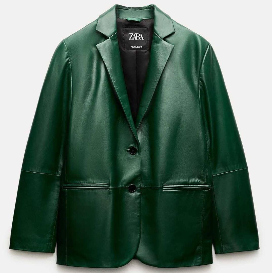 Blazer recta piel ZW Collection de Zara