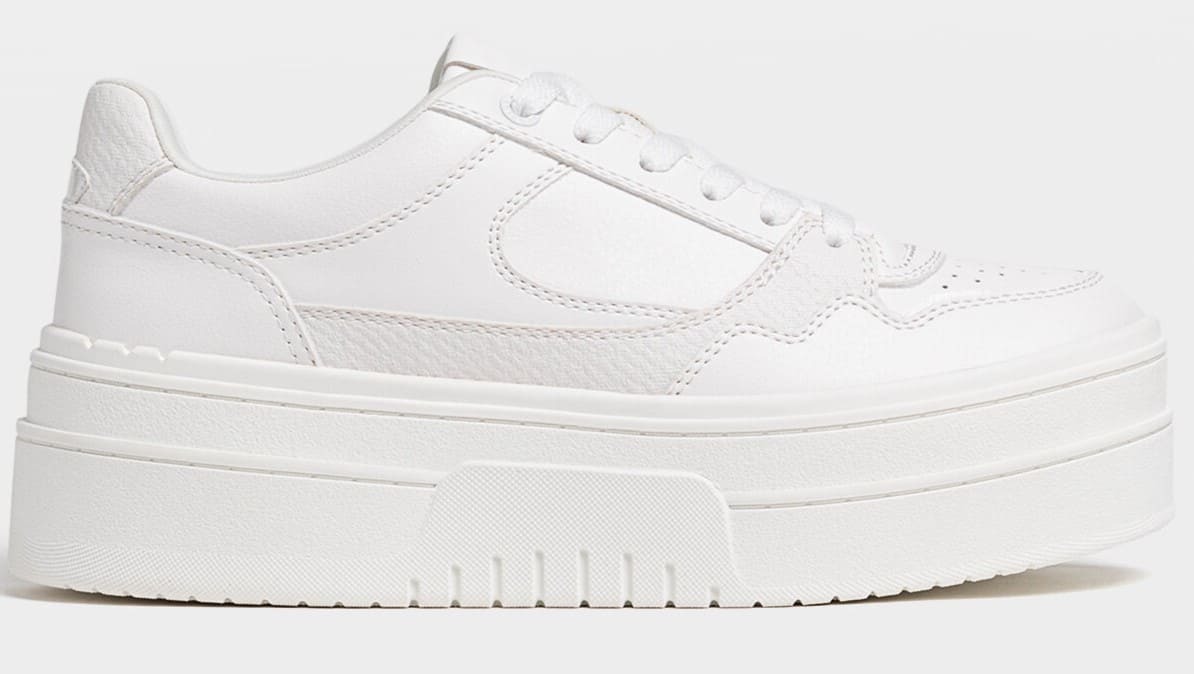 Zapatillas casuales de plataforma, blancas