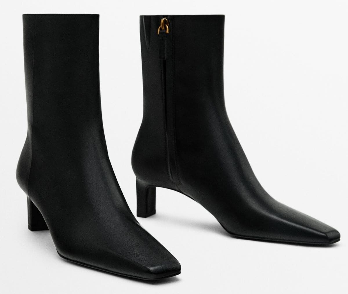 Botines de tacón elaborados en piel