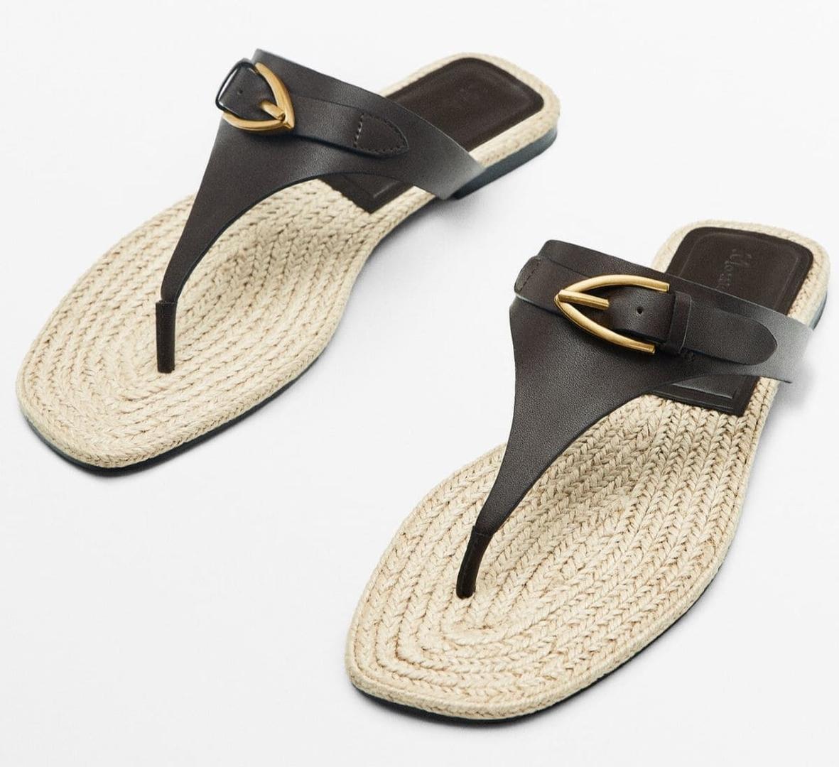Sandalias planas de yute