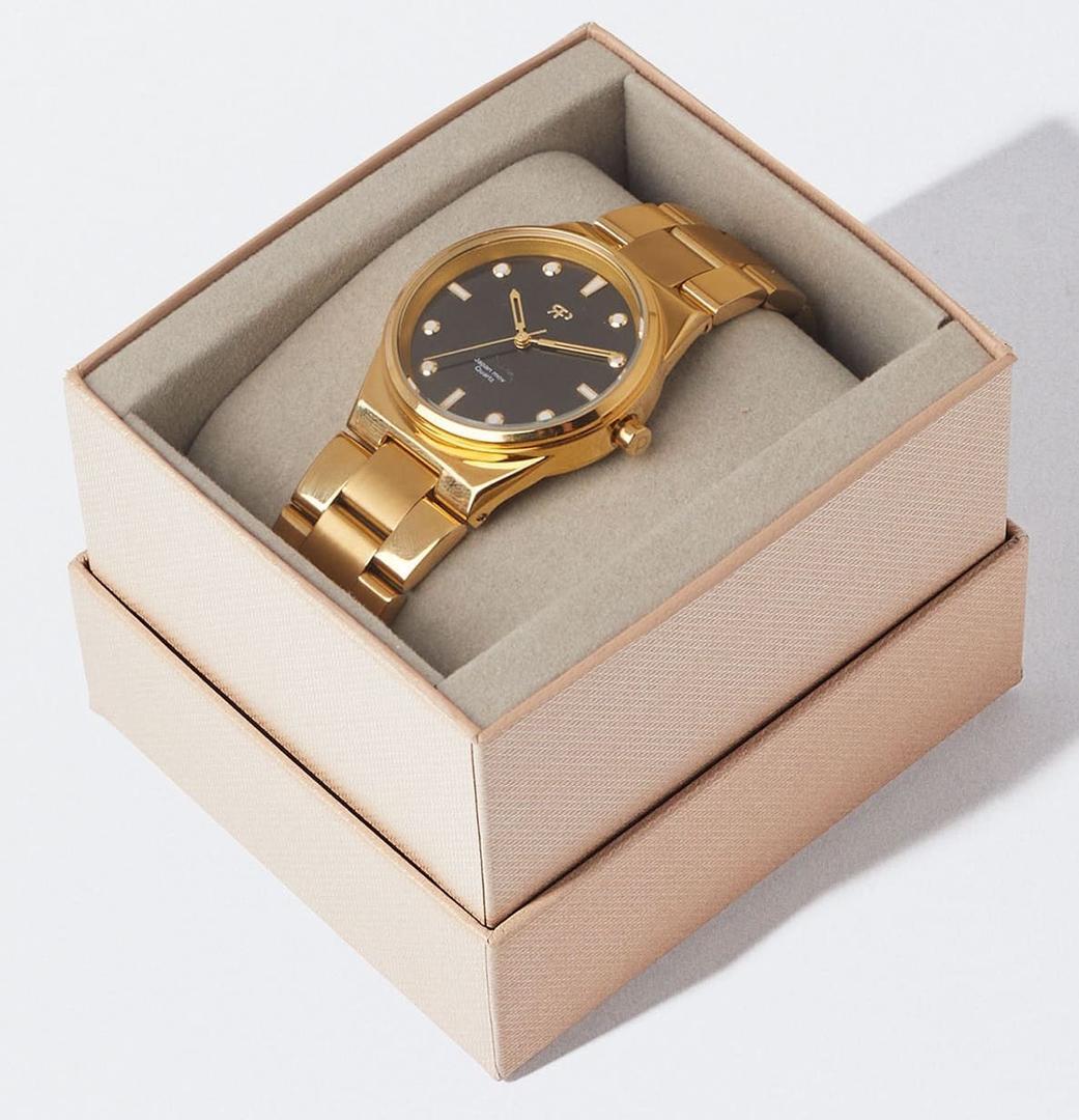 Reloj con pulsera de acero y esfera negra de Parfois