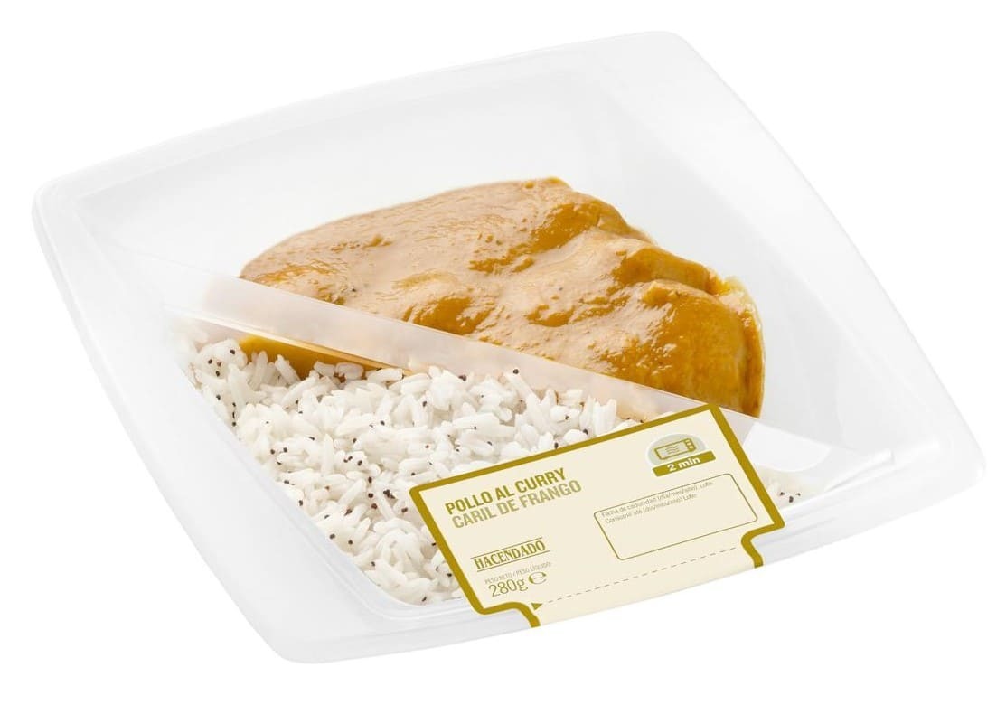 Pollo al curry con arroz basmati