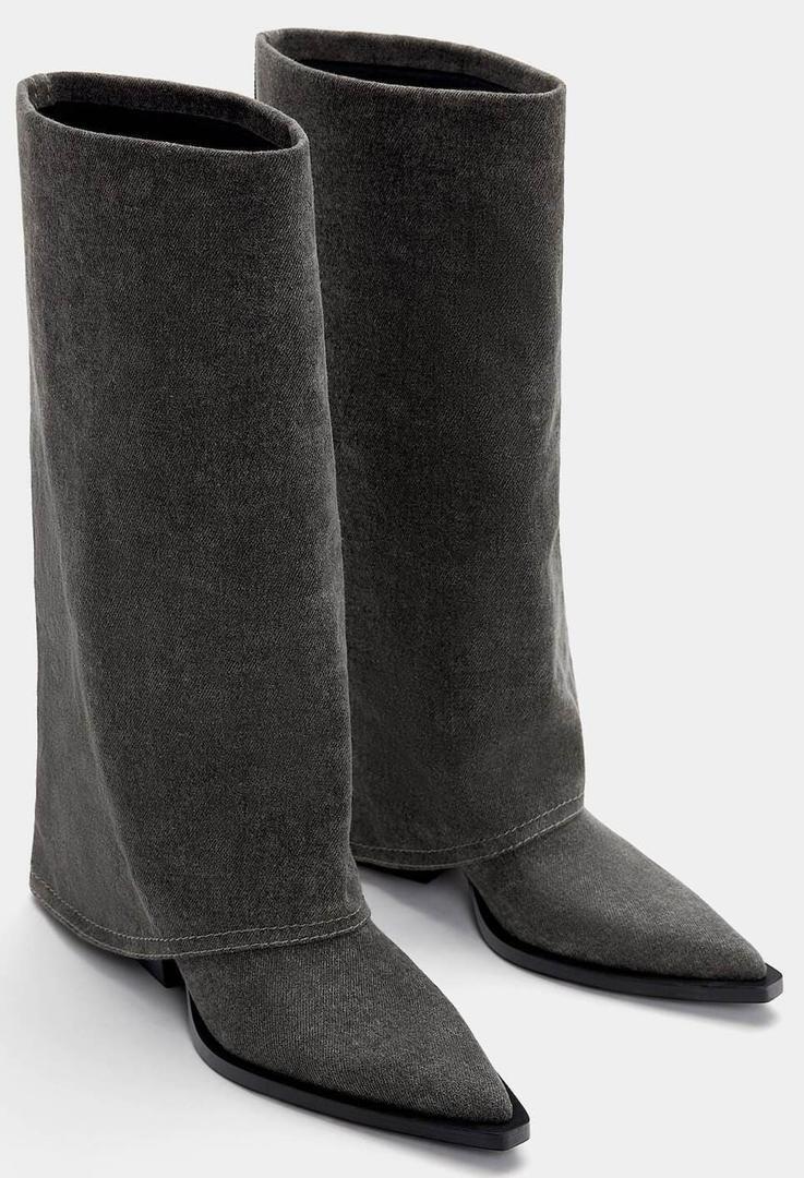 Las botas polaina denim con tacón de Pull&Bear