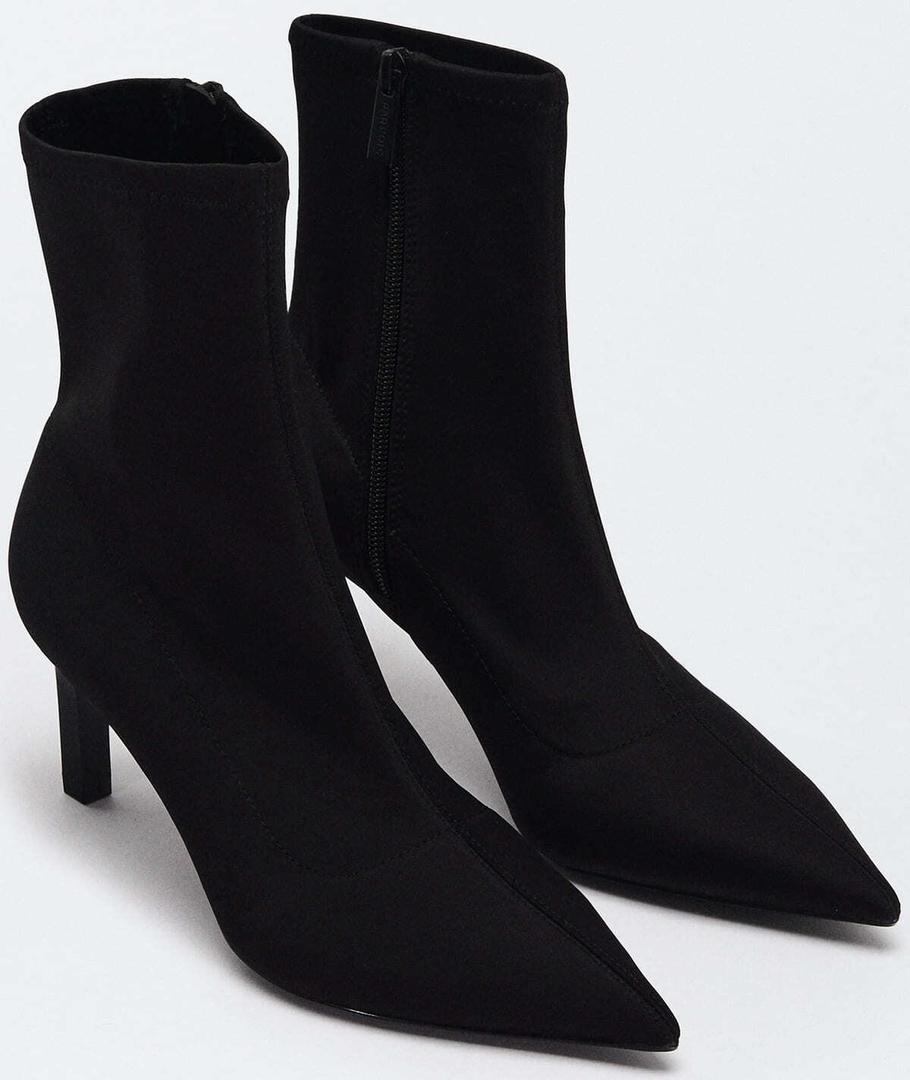 Los botines con tacón de tejido elástico negros de Parfois