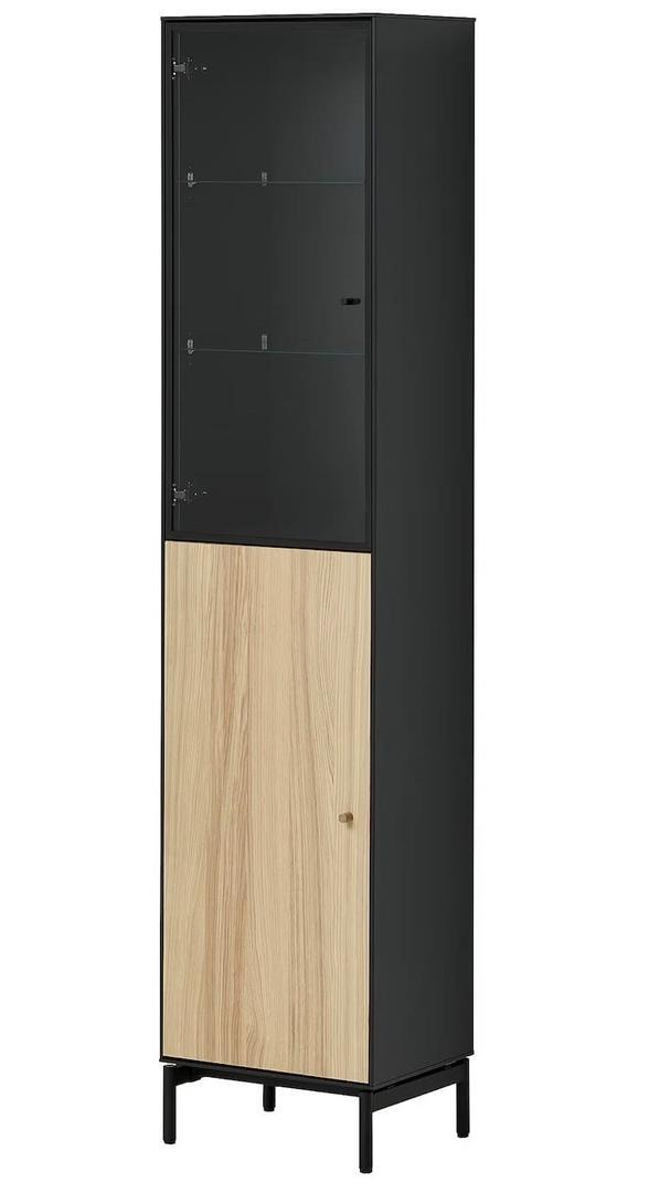 El nuevo armario alto negro con chapa de roble BOASTAD de Ikea