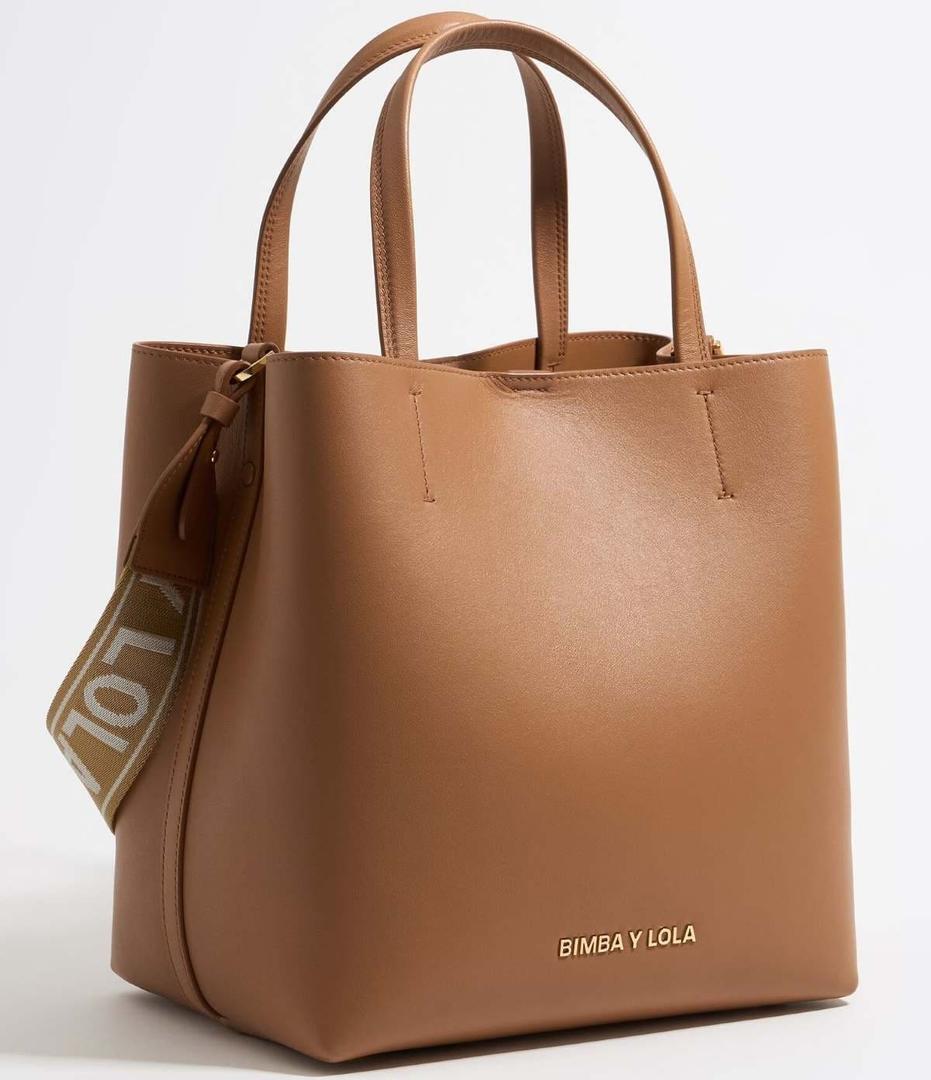 Bolso chihuahua grande piel miel de Bimba y Lola