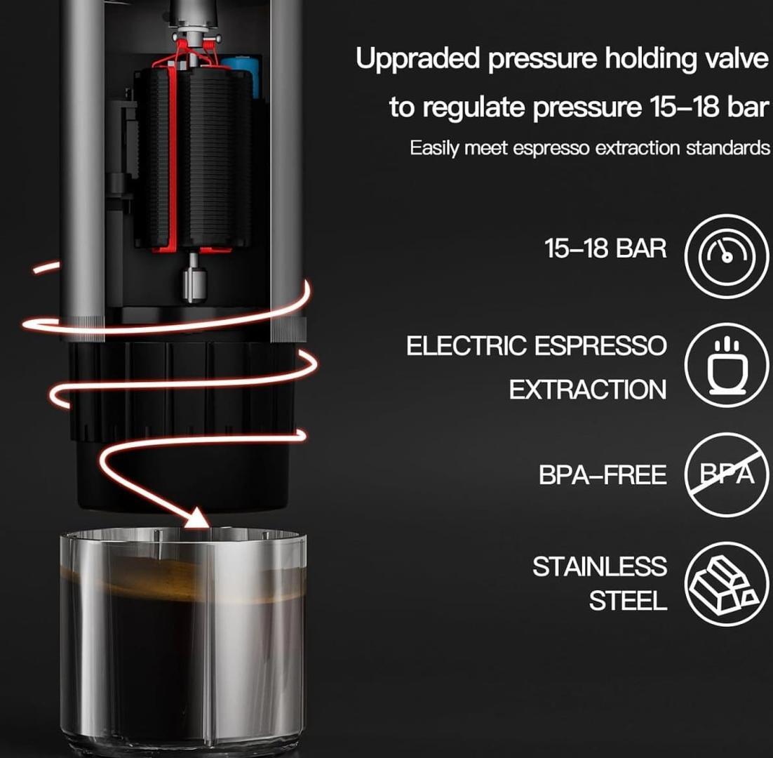 Cafetera portátil con cápsula Espresso de Conqueco en Amazon