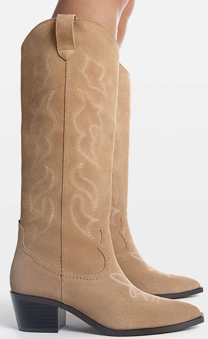 Botas piel Cowboy de Stradivarius