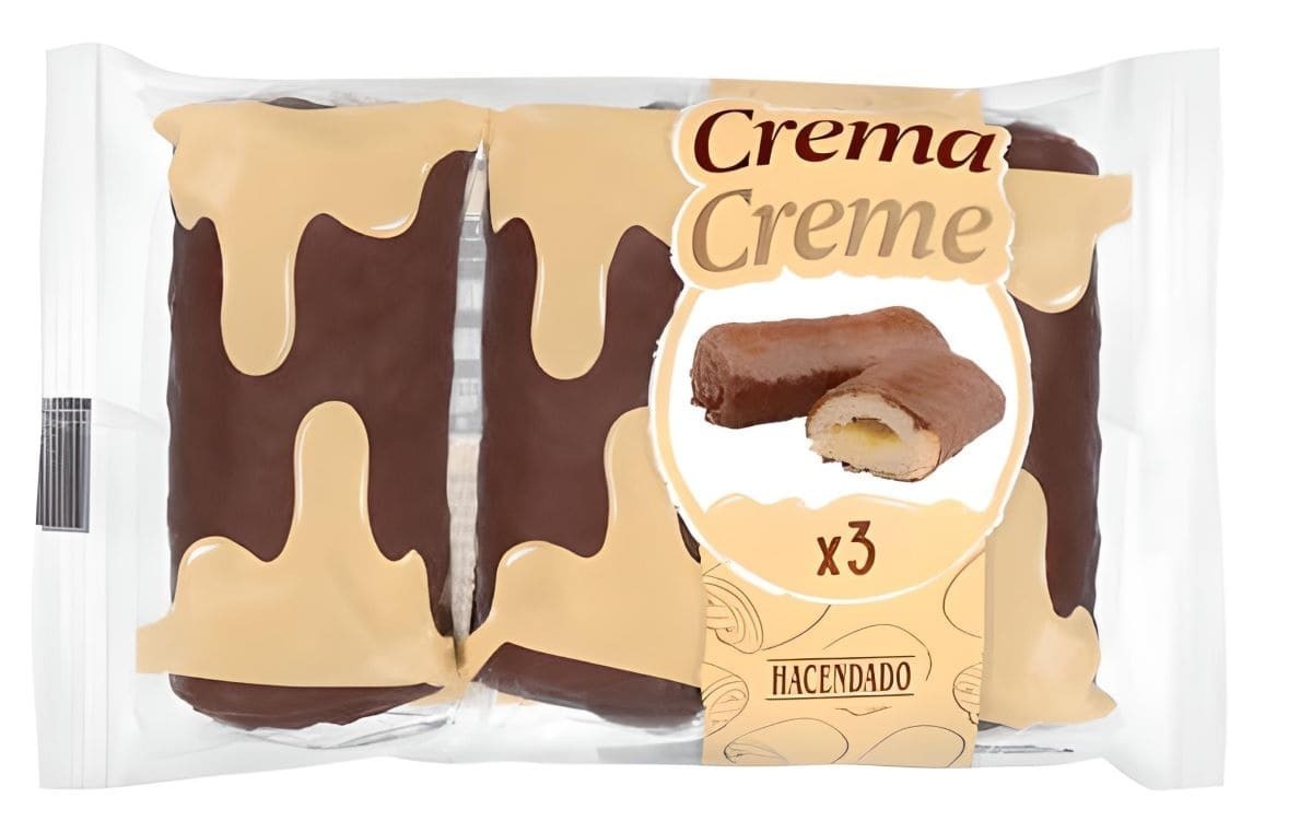 Caña de hojaldre rellena de crema sabor vainilla