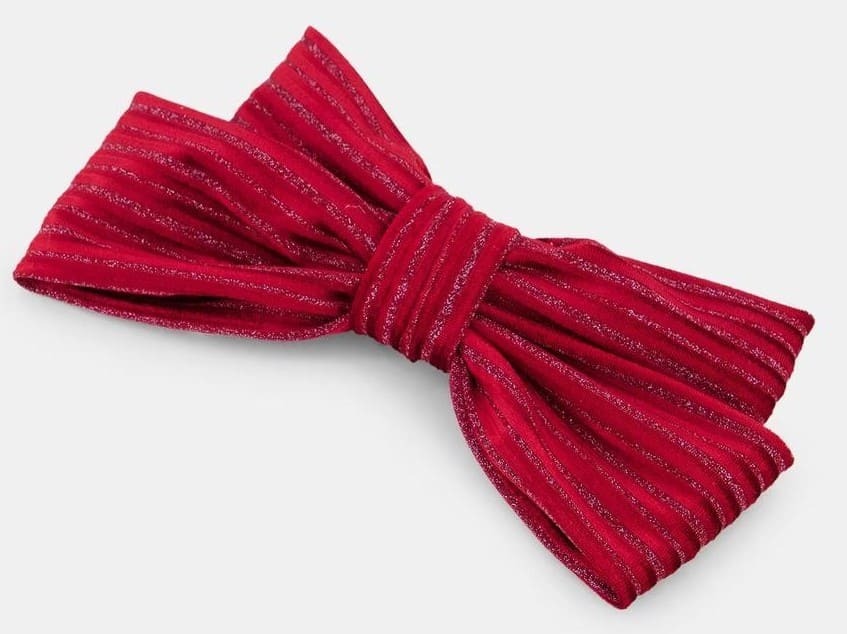 Pasador con lazo grande y acabado de terciopelo con glitter Siena