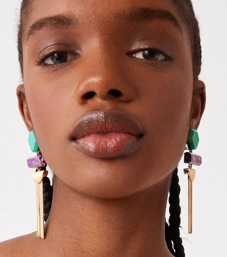 Gold- toned earrings with stones de Parfois