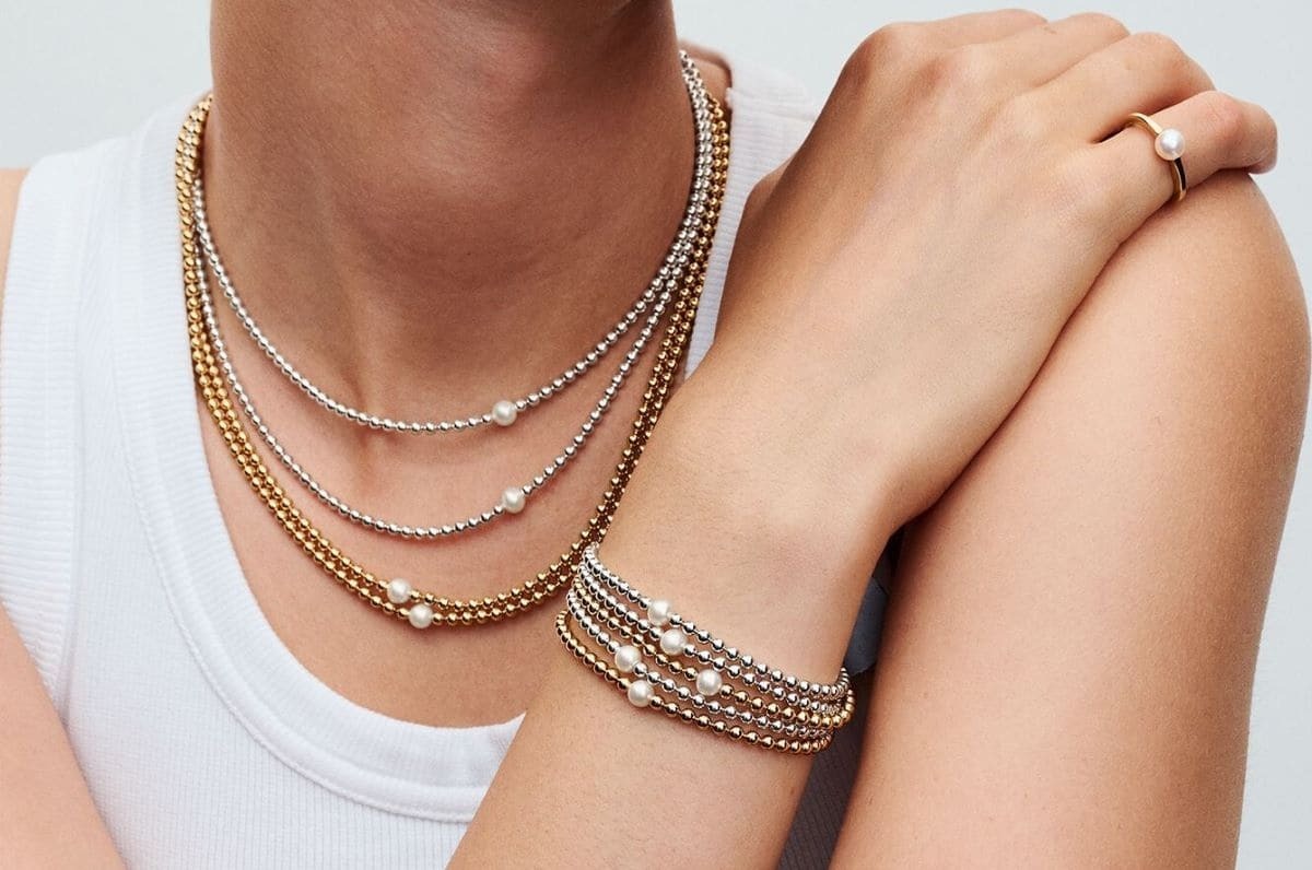 Pulsera Cuentas y Perlas Cultivadas de Agua Dulce de Pandora