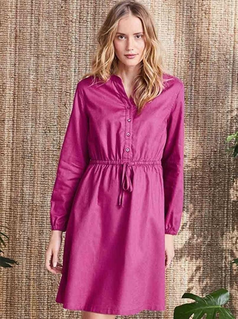 Vestido de cáñamo con cuello de túnica para mujer de Lidl