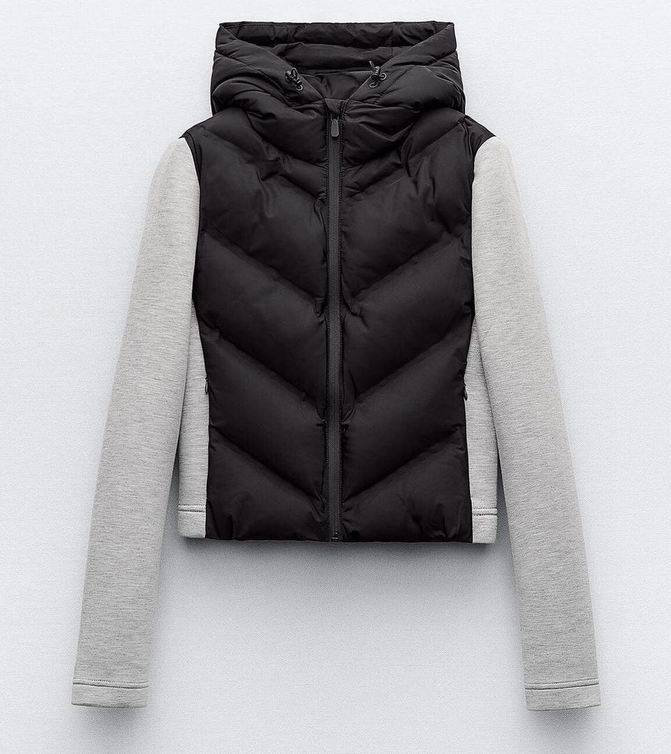 La cazadora combinada con capucha mitad sudadera y mitad chaleco de Zara